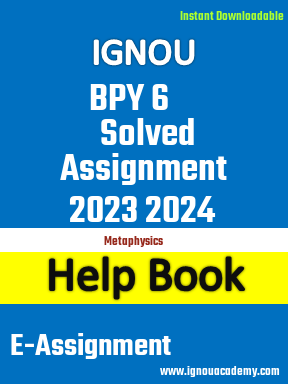 IGNOU BPY 6  Solved Assignment 2023 2024